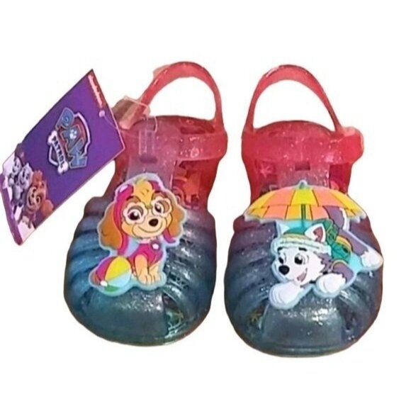 paw patrol glitter colorful jelly sandals kids size 4 - Picture 2 of 10